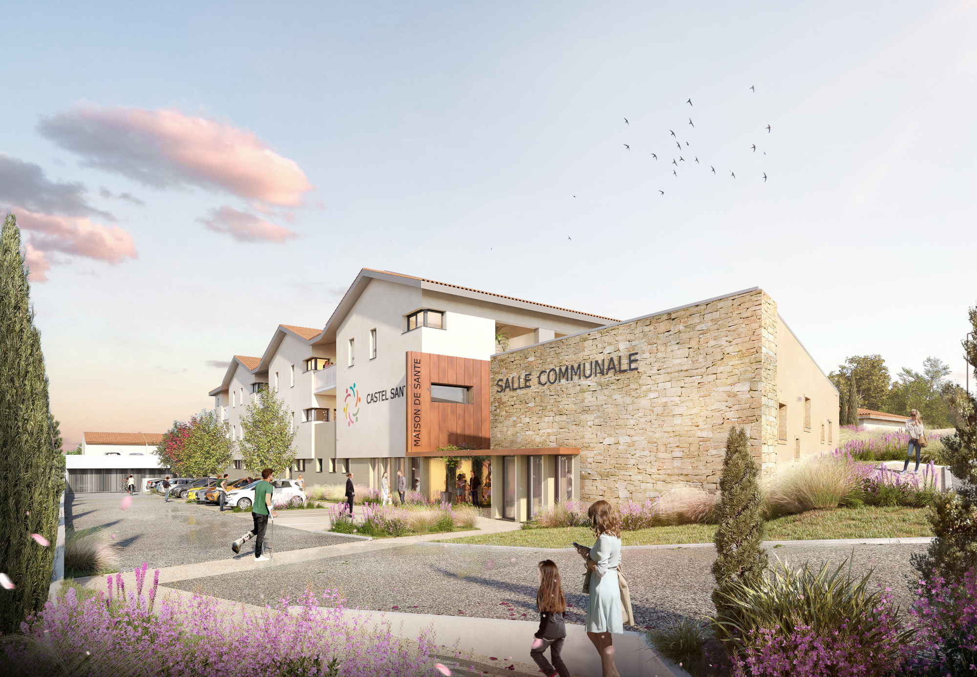 Construction d&rsquo;un bâtiment à usage mixte : un tiers lieu de santé,  une salle communale et des logements seniors – Châteauneuf-du-Rhône (26)